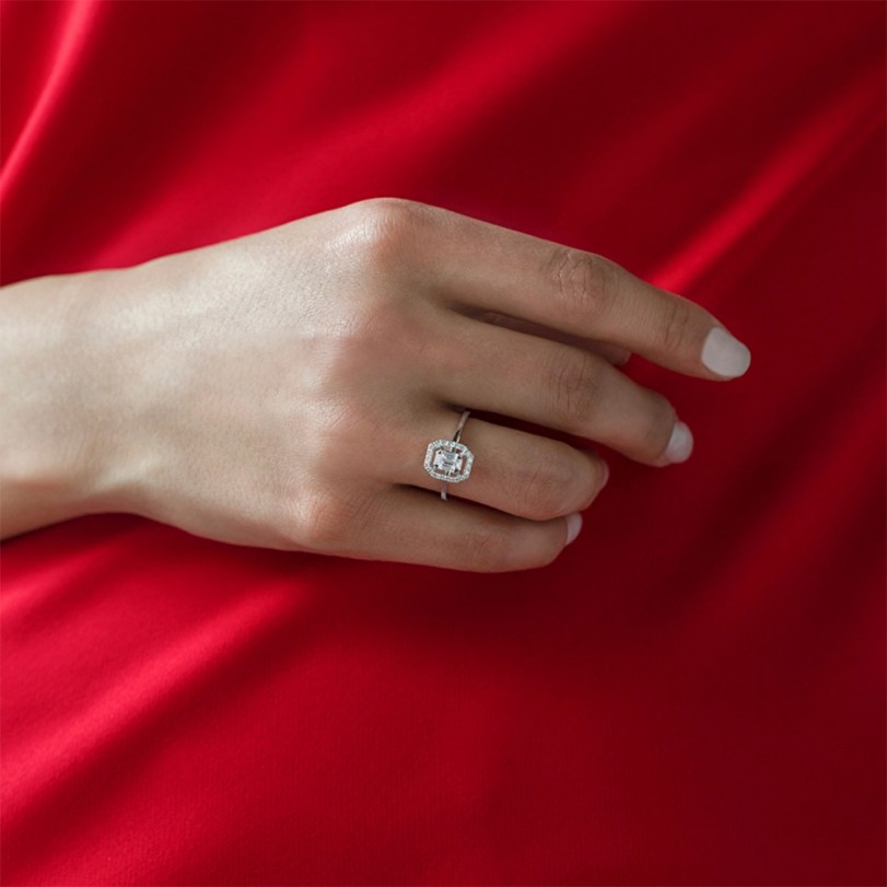 0,18 Karat Baget Pırlanta Yüzük